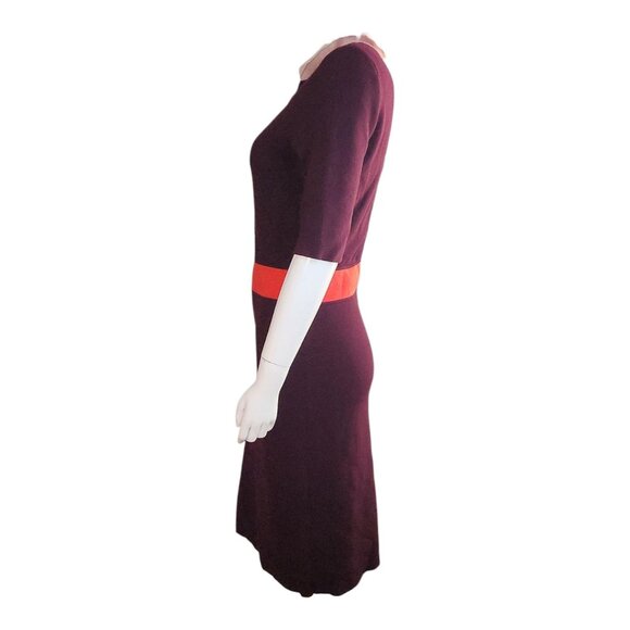 Hobbs London Dress Womens Size US 6 UK 10 Purple Orange Collared Stretch Modest - Picture 2 of 6